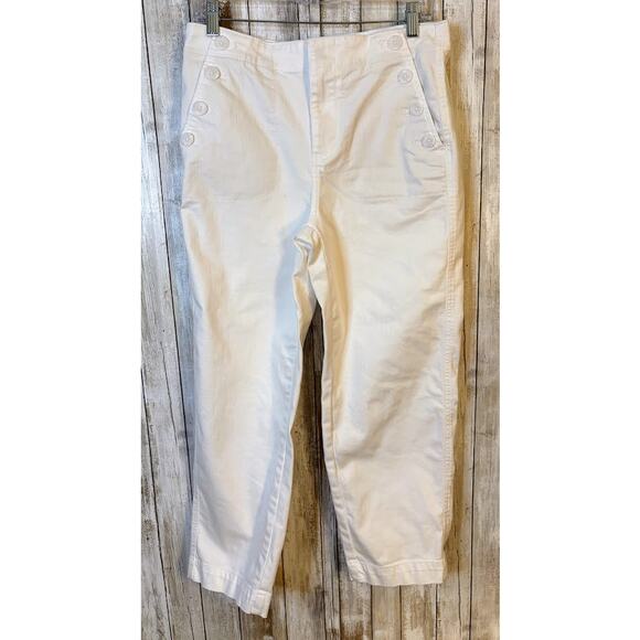 Talbots White Sailor Jeans Crop Length Size 6 - Picture 1 of 9
